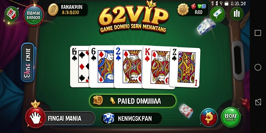 Tampilan gameplay seru dari 62VIP dengan pemain aktif.