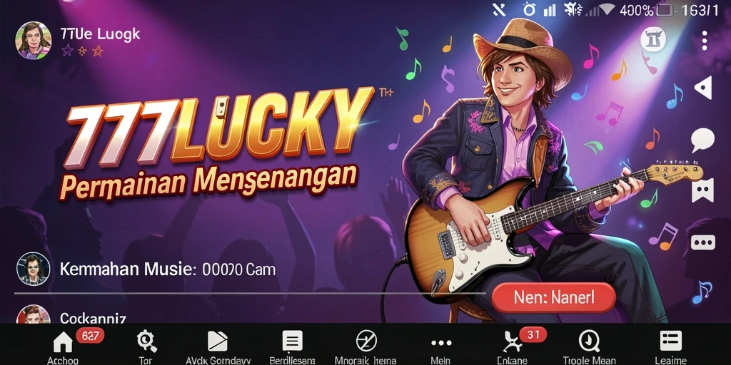 Gameplay <strong>777LUCKY</strong> yang seru dengan berbagai pilihan musik.