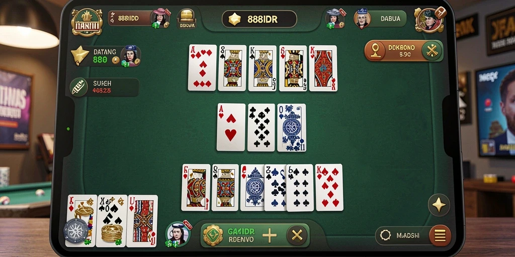 Tampilan gameplay seru dari game Domino 888IDR.