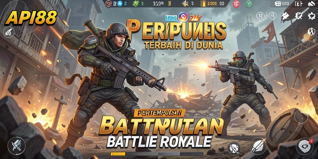 Screenshot gameplay API88 yang menampilkan aksi Battle Royale yang mendebarkan.