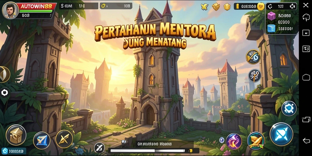 Gambaran visual menegangkan gameplay Tower Defense di AUTOWIN88.