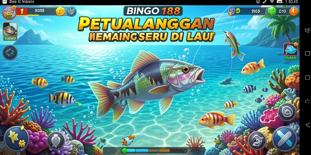 Screenshot gameplay BINGO188 yang menampilkan serunya pengalaman memancing.