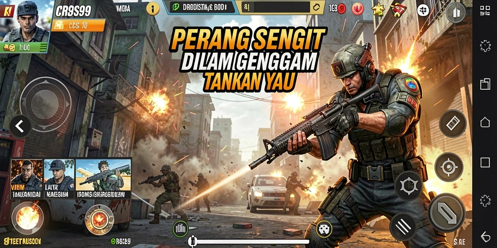 Tampak aksi seru dalam gameplay CRS99 dan pertarungan menegangkan.