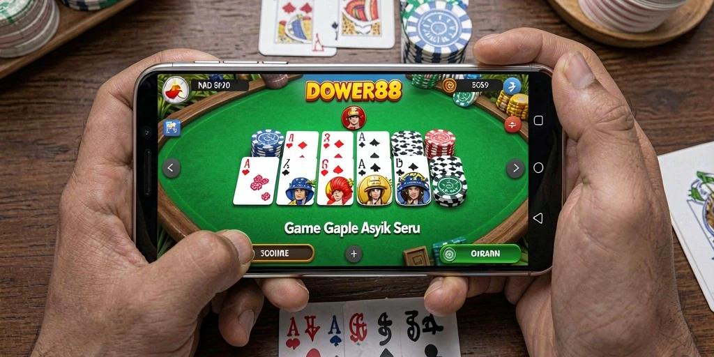 Screenshot gameplay DOWER88 dengan tampilan papan Gaple yang menarik.