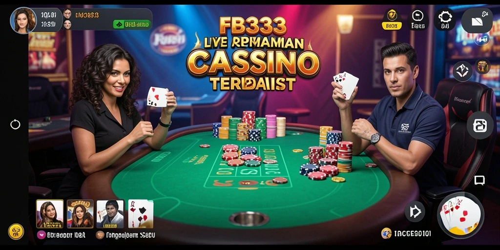 Screenshot utama FB333 menampilkan dealer langsung dalam permainan Live Casino yang interaktif.