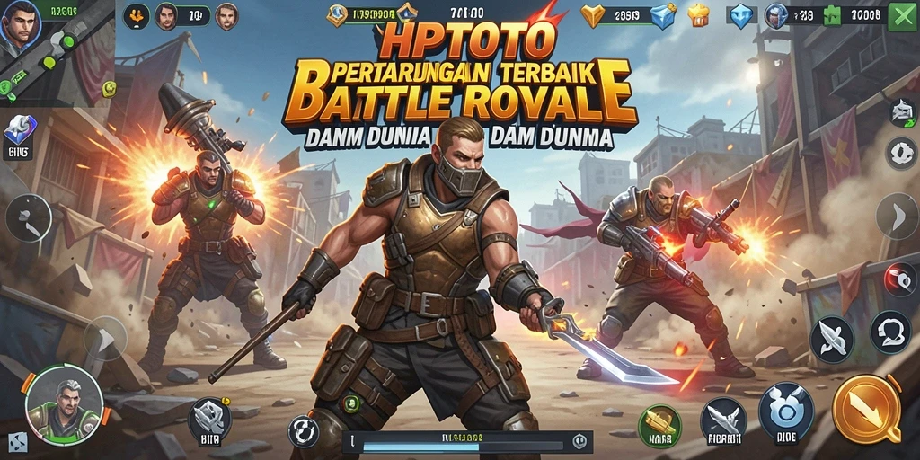 Tangkapan layar <strong>HPTOTO</strong> menampilkan aksi intens dalam pertarungan Battle Royale.