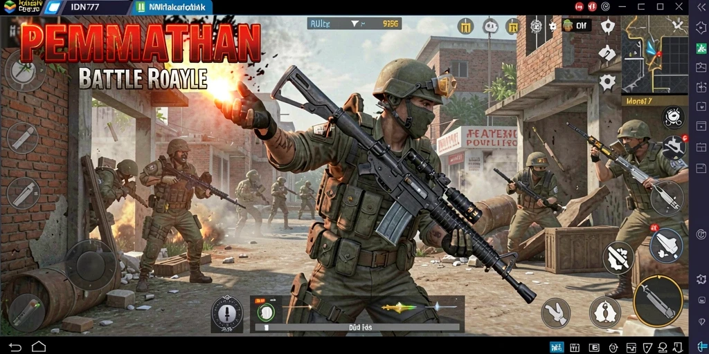 Screenshot gameplay IDN777 menampilkan aksi seru di arena Battle Royale.