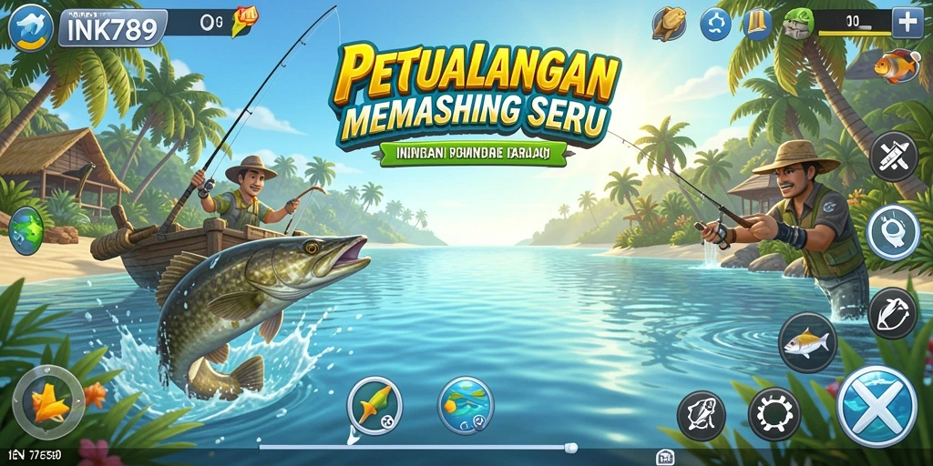 Tampilan gameplay menarik dalam permainan memancing INK789.