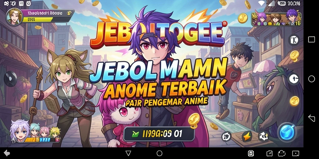 Screenshot gameplay JEBOLTOGEL dengan karakter anime yang menarik.