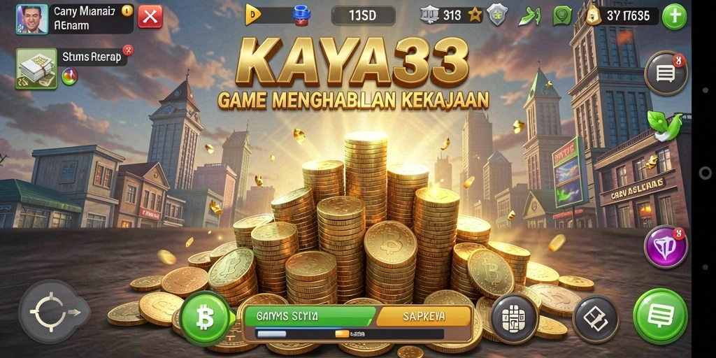 Tampilan gameplay KAYA33 menunjukkan proses mengumpulkan sumber daya yang menarik.