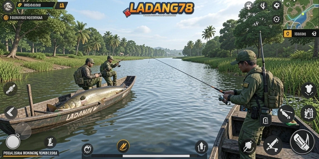 Tampilan gameplay LADANG78 yang menampilkan suasana memancing yang menarik.