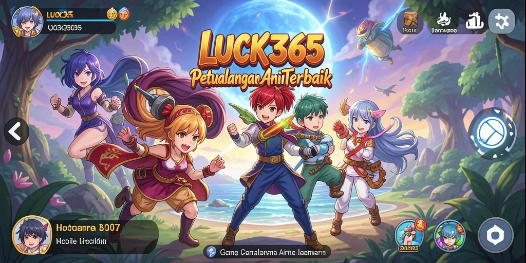 Tampilan gameplay LUCK365 dengan karakter anime yang dinamis.