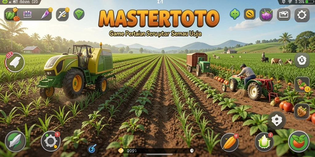 Tangkapan layar MASTERTOTO menampilkan gameplay pertanian yang menawan.