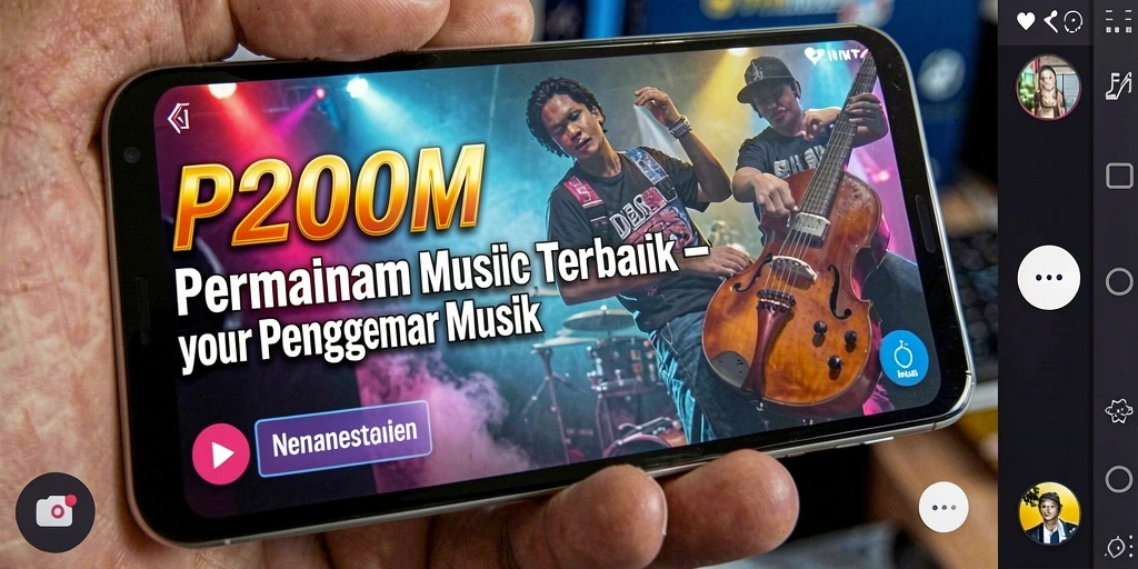 Screenshot gameplay P200M menampilkan tantangan menyenangkan dengan lagu-lagu bergaya.