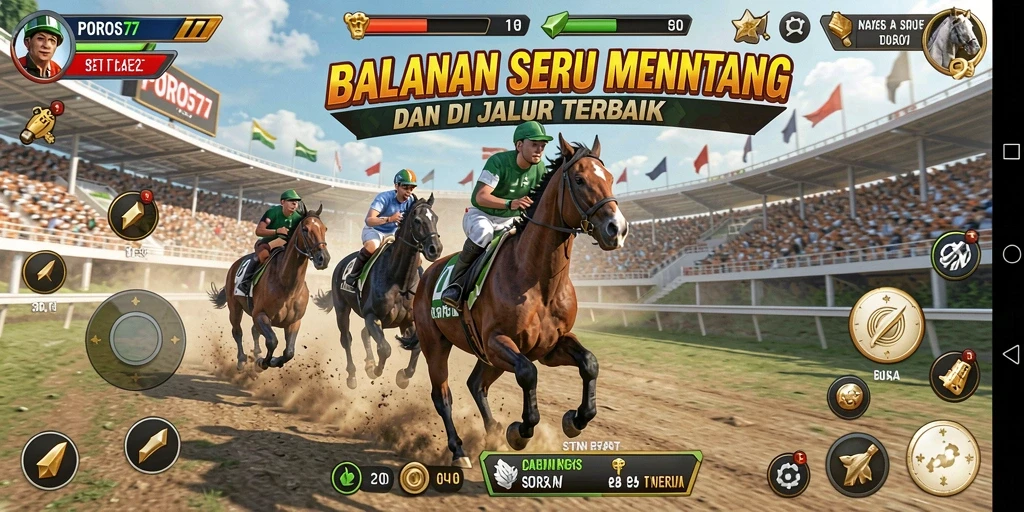 Gameplay POROS77 dengan aksi balapan yang mendebarkan dan grafik memukau.