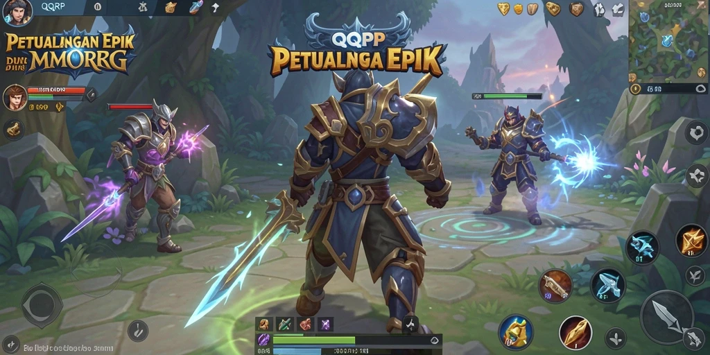 Tampilan gameplay menarik dari QQRP dalam dunia MMORPG.