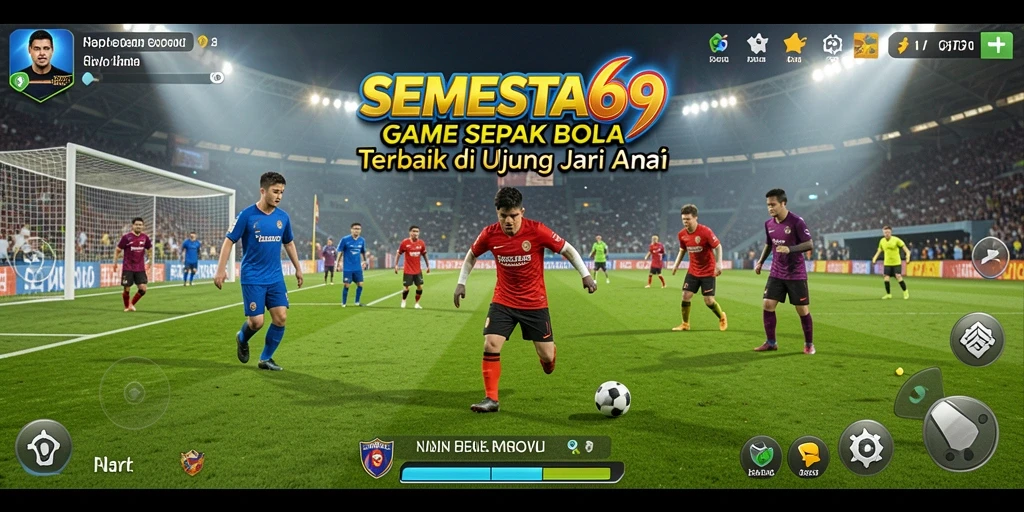 Tampilan gameplay SEMESTA69 yang mendebarkan dan penuh aksi sepak bola.