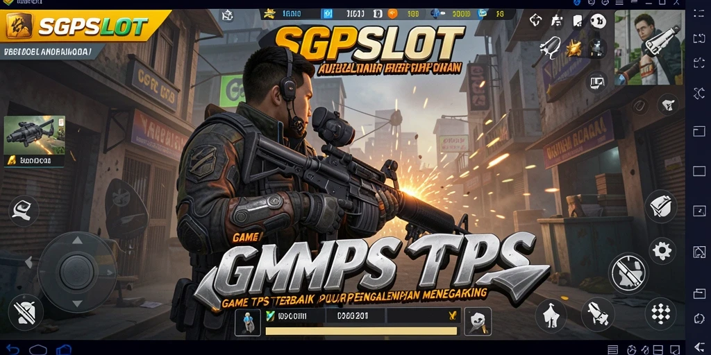 Tampilan gameplay mendebarkan dalam SGPSLOT dengan aksi menembak yang intens.
