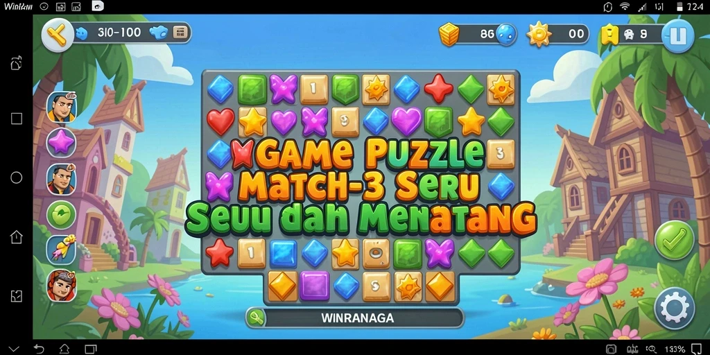 Tampilkan gameplay menyenangkan di WIRANAGA dengan grafis cerah.